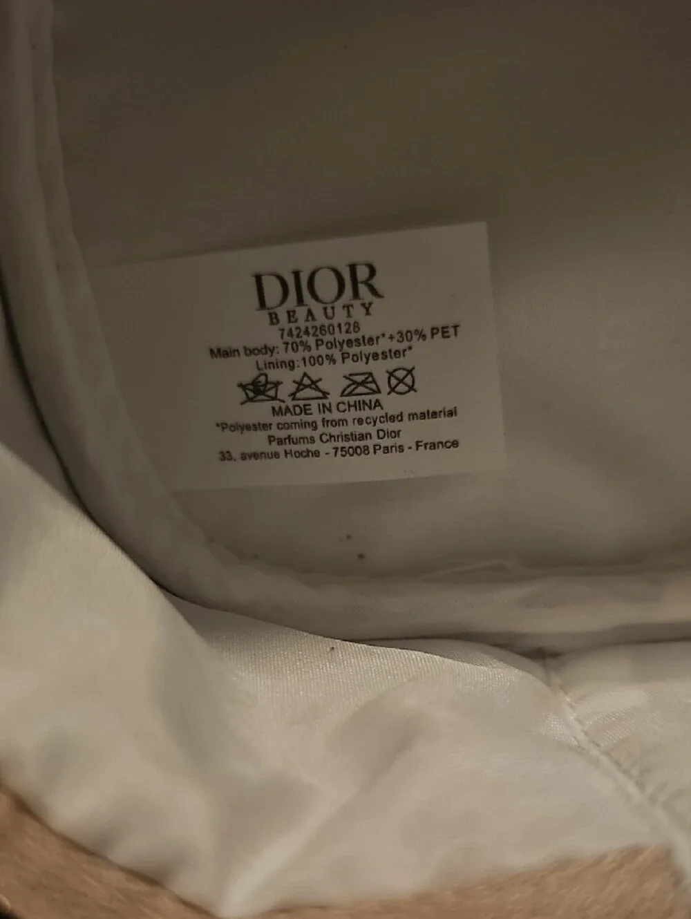 Dior Metallic Gold Textured Cosmetic Case